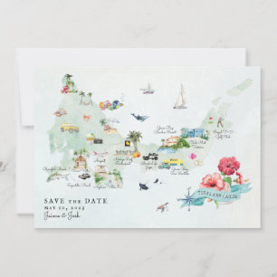 Turks & Caicos   Carte d'itinéraire de mariage de 