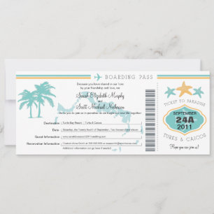 Turks & Caicos Enregistrer la date Carte d'embarqu