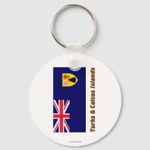 Turks & Caicos Islands Flag with Name Keychain