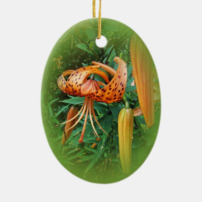 Turk's Cap Lily Wildflower Ceramic Ornament (Back)