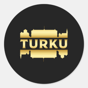 Turku Finland City Skyline Cityscape Gift Idea Classic Round Sticker