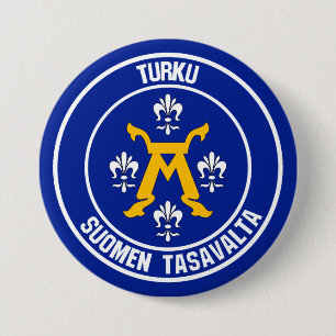 Turku Round Emblem 3 Inch Round Button