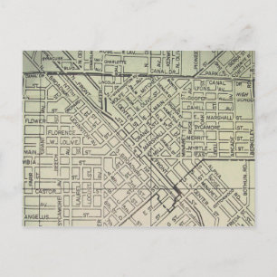 Turlock, CA Vintage Map Postcard