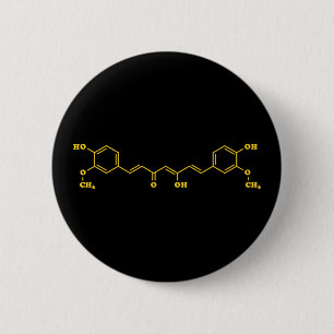 Turmeric Curcumin Molecular Chemical Formula 2 Inch Round Button