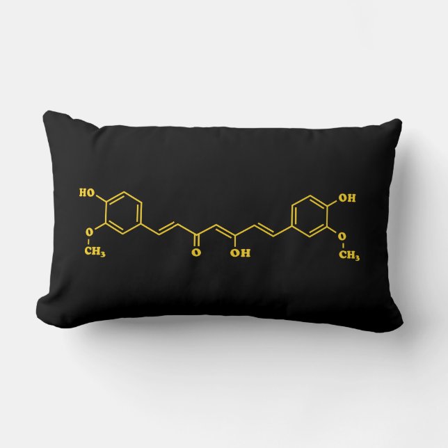Turmeric Curcumin Molecular Chemical Formula Lumbar Pillow (Front)
