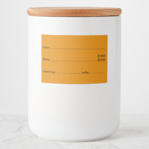 Turmeric Gold Food Labels for Home and Kitchen