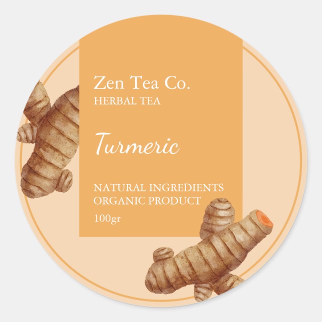 Turmeric Herbal Tea Étiquette (Devant)