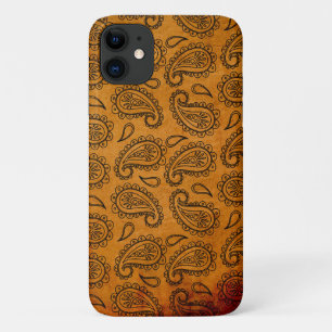 Turmeric Indian Paisley Vintage Leather Pattern iPhone 11 Case