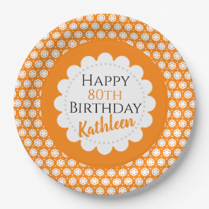 Turmeric Orange Citrus Geometry Paper Plate