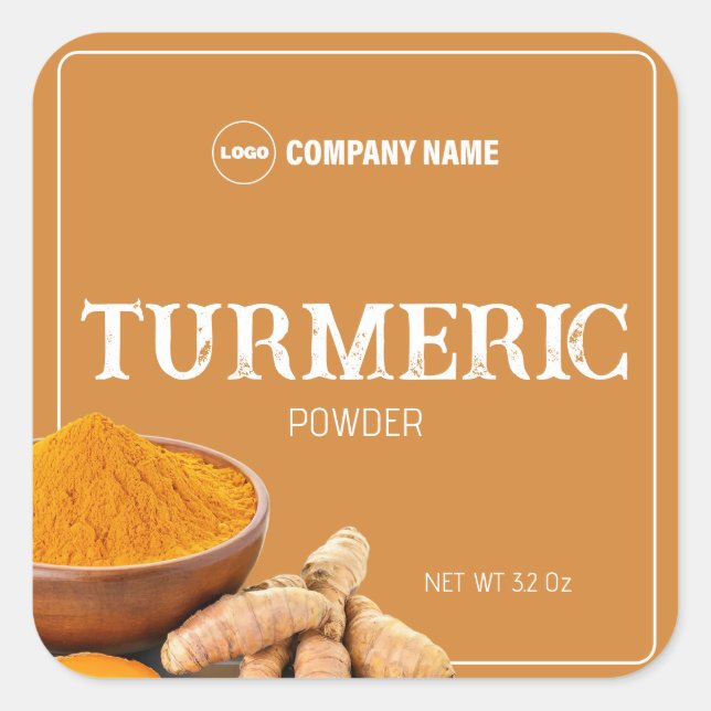 Turmeric Spice Custom Label Sticker (Front)