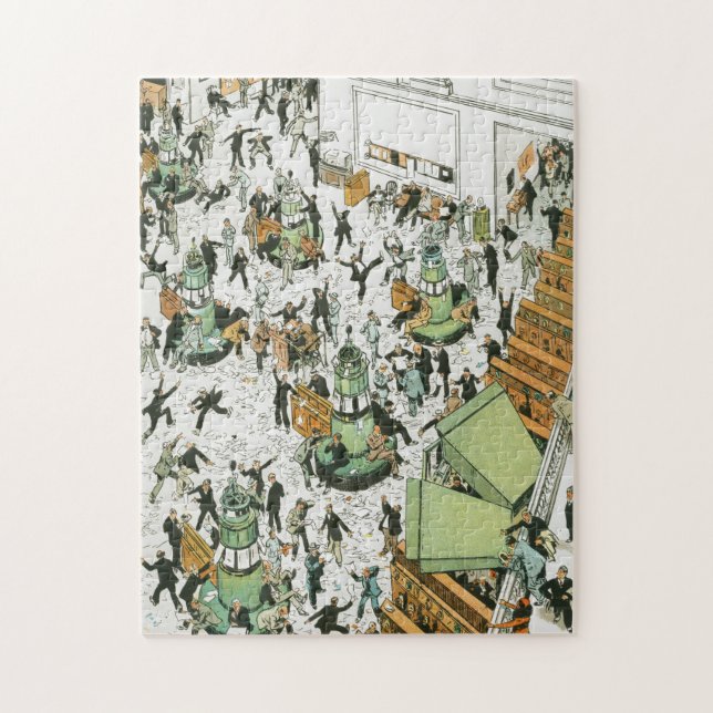 Turmoil at the NY Stock Exchange, by Tony Sarg Jigsaw Puzzle (Vertical)