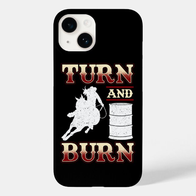Turn and Burn Barrel Racing Case-Mate iPhone Case (Back)