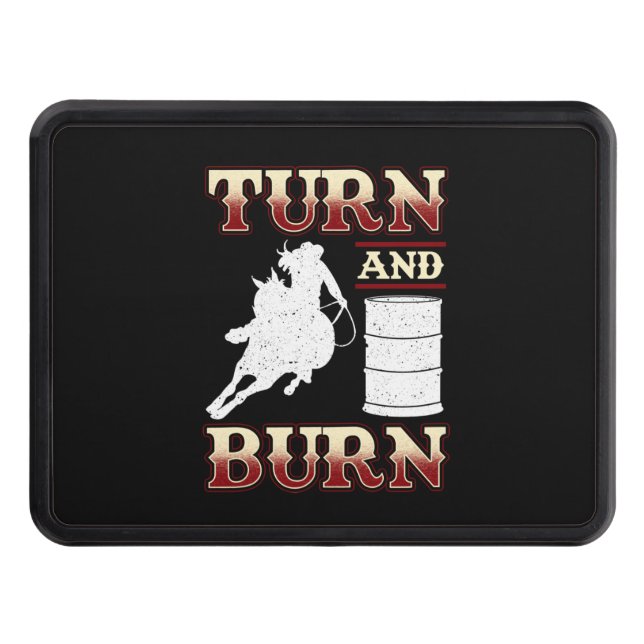 Turn and Burn Barrel Racing Trailer Hitch Cover (Front)