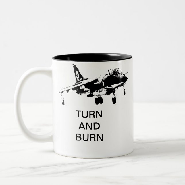 TURN AND BURN Two-Tone COFFEE MUG (Left)