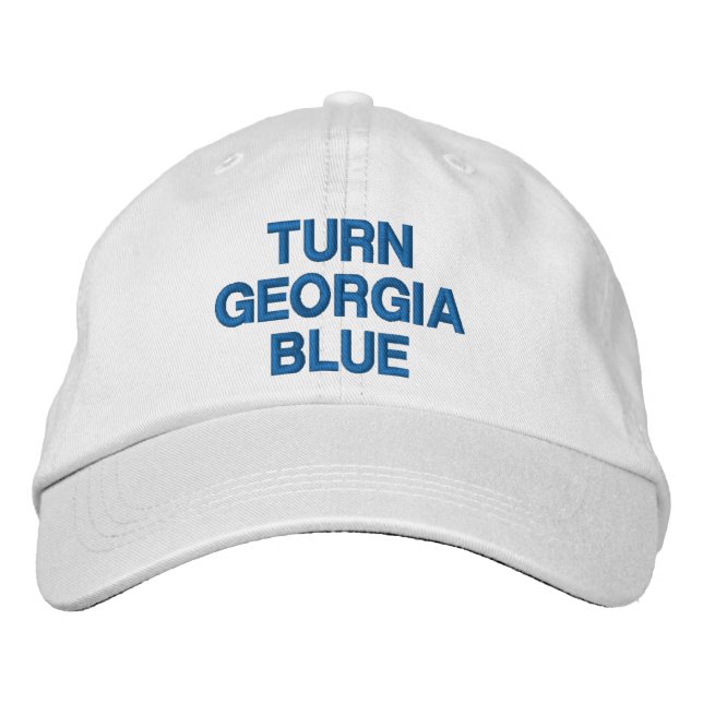 Turn Georgia Blue blue & white democrat modern Embroidered Hat (Front)
