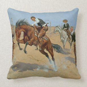 Turn Him Loose, Bill, c.1893 (oil on canvas) Throw Pillow