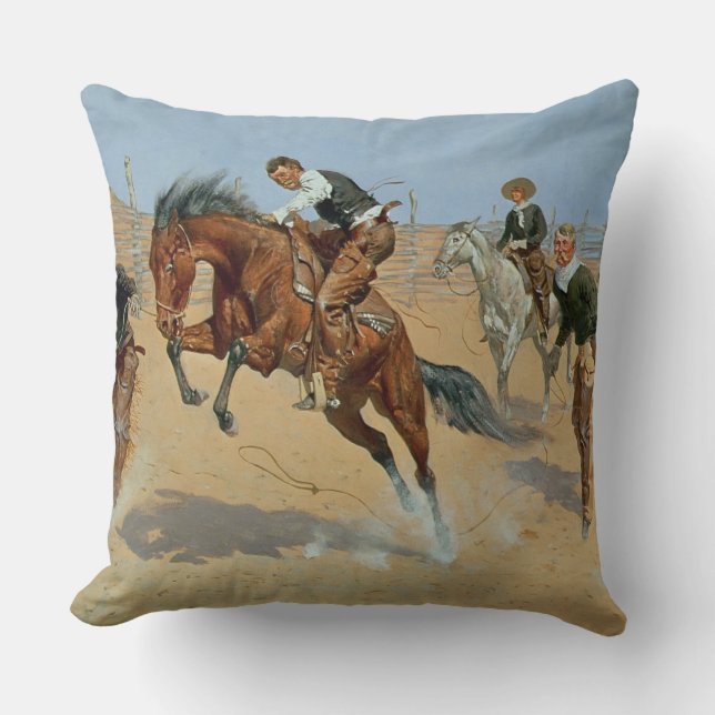 Turn Him Loose, Bill, c.1893 (oil on canvas) Throw Pillow (Front)