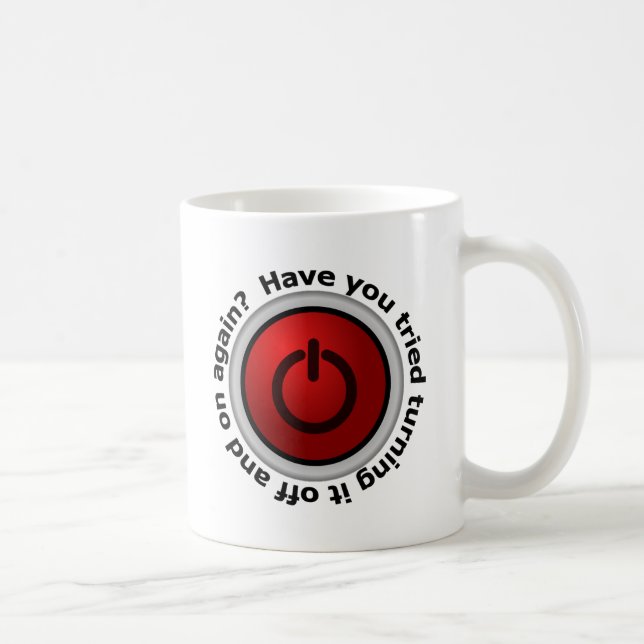 Turn It On & Off - Button Logo Coffee Mug (Right)
