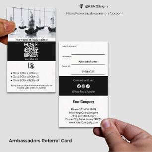 Turn Loyal Customers into Advocates Black & White Referral Card