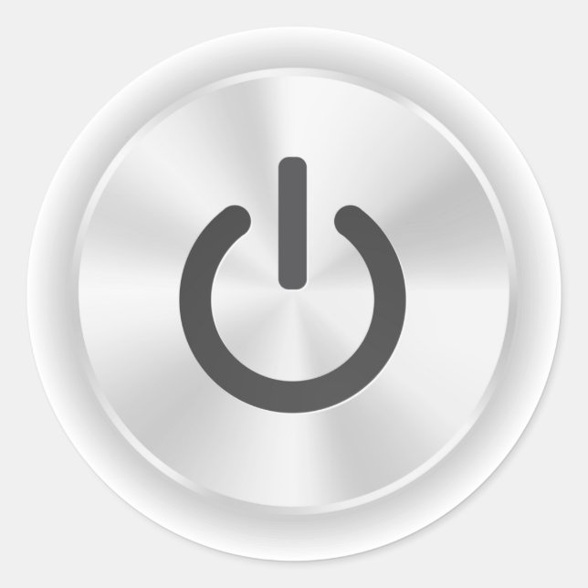 Turn Me On Grey Funny Button Classic Round Sticker (Front)