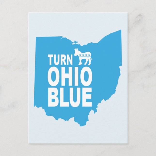 Turn Ohio Blue Postcard | Vote State Progressive (Front)