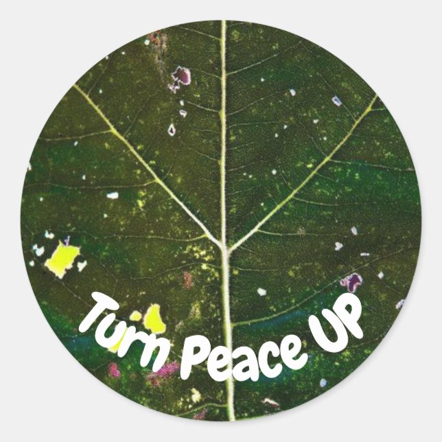Turn Peace UP Classic Round Sticker (Front)