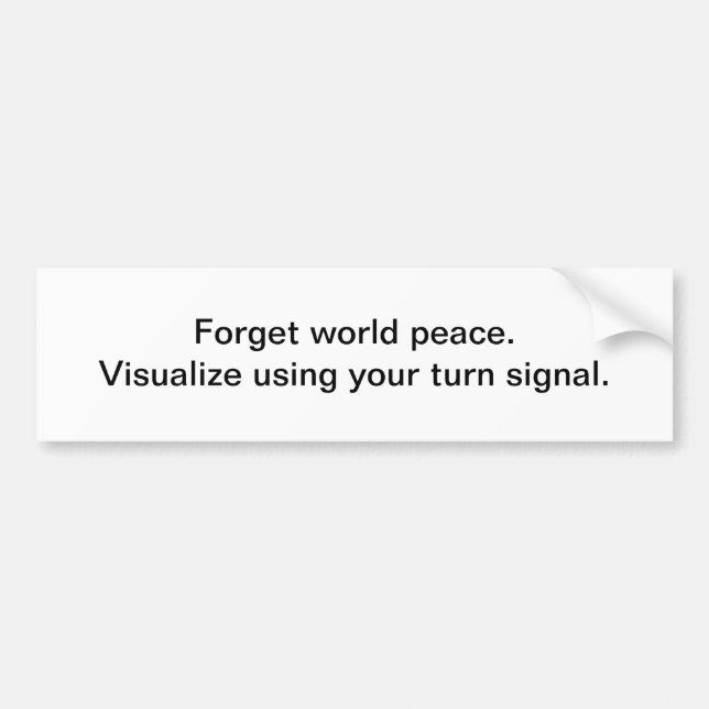 Turn signal bumper sticker (Front)