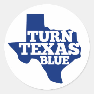 Turn Texas Blue Classic Round Sticker