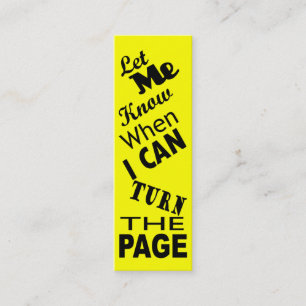 Turn the page Commuter Bookmark Mini Business Card