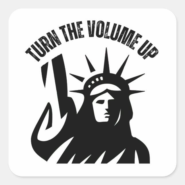 Turn The Volume Up New York Zohran Mamdani Square Sticker (Front)