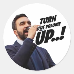 Turn the Volume Up - Zohran Mamdani Classic Round Sticker