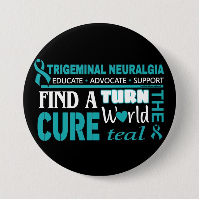 Turn the World Teal...TN 3 Inch Round Button (Front)