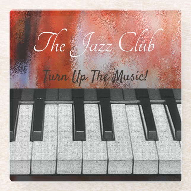 Turn Up the Music Glass Coaster (Front)