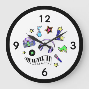 Turn Up the Music Large Clock