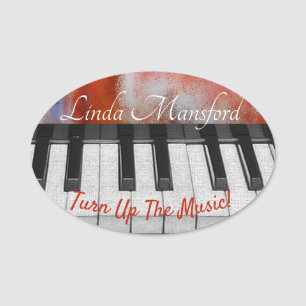 Turn Up the Music Name Tag
