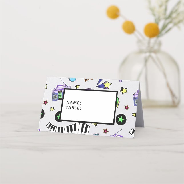 Turn Up the Music Place Card (Front)