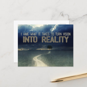 "Turn vision into reality" Motivation Affirmation Postcard