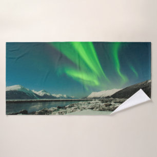 Turnagain Arm Aurora Bath Towel