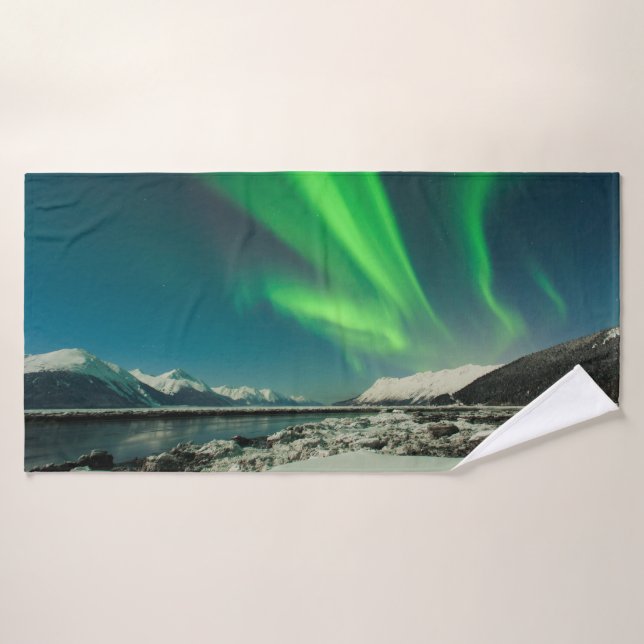 Turnagain Arm Aurora Bath Towel (Bath Towel)