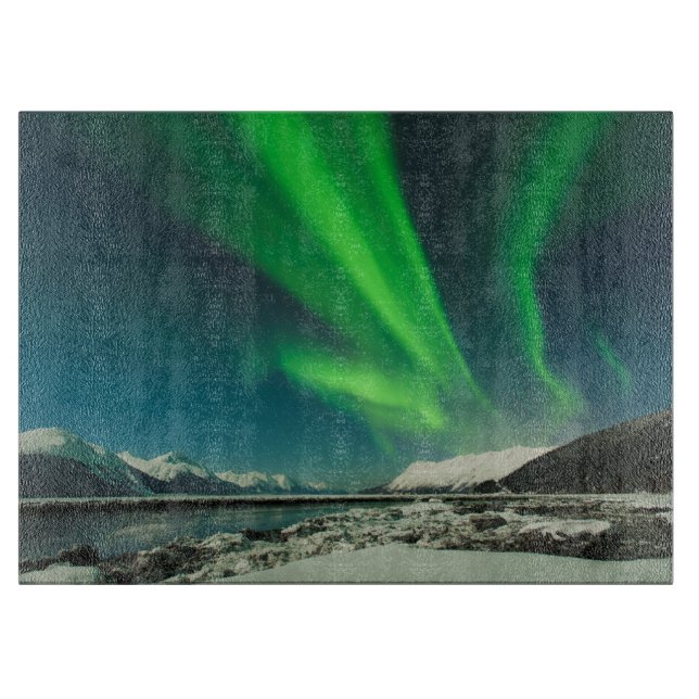 Turnagain Arm Aurora Cutting Board (Front)