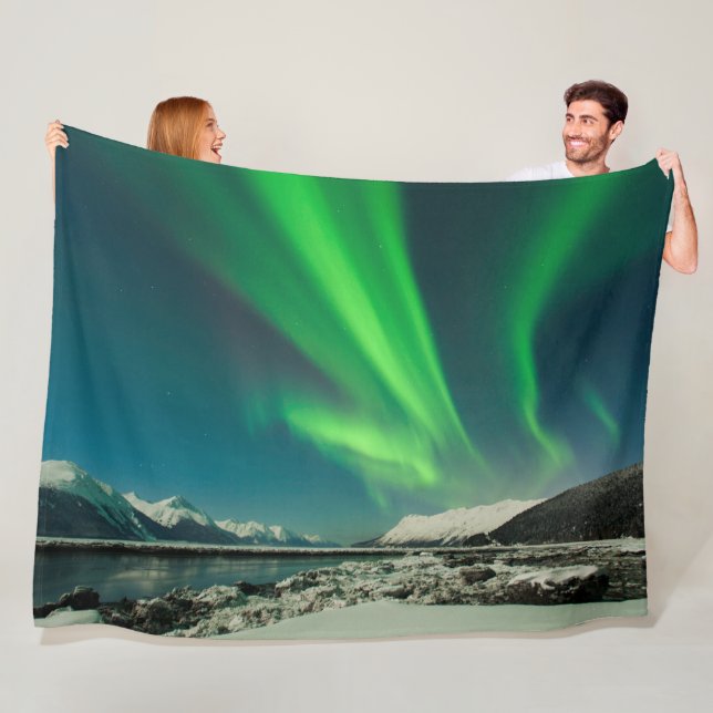 Turnagain Arm Aurora Fleece Blanket (In Situ)