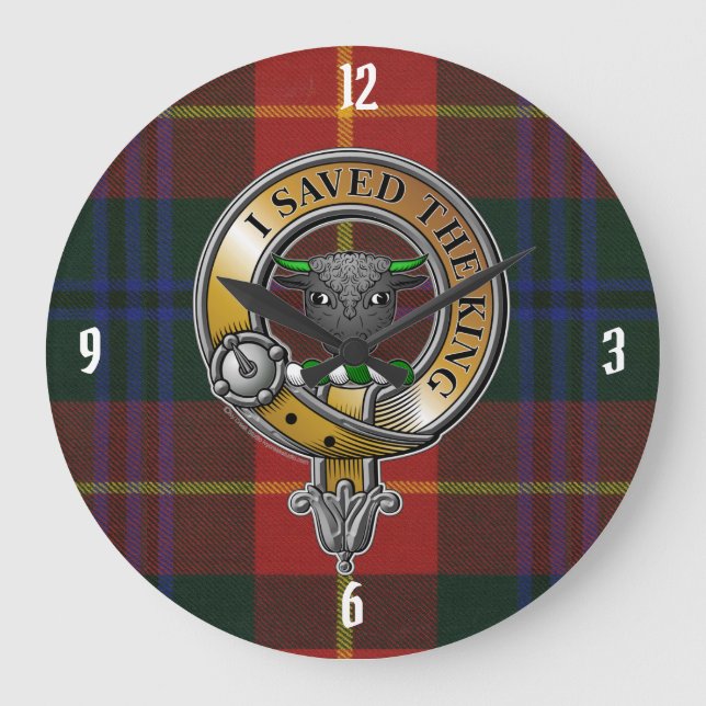 Turnbull Tartan & Badge Large Clock (Front)