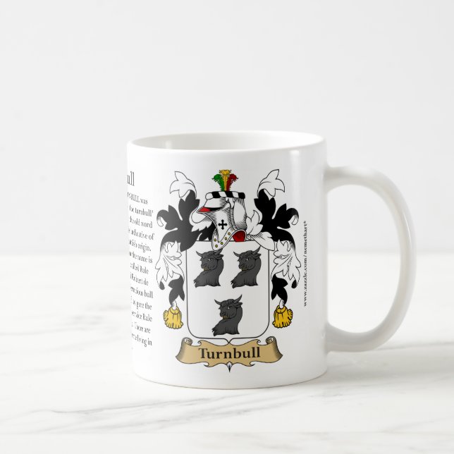 Turnbull, the Origin, the Meaning and the Crest Coffee Mug (Right)
