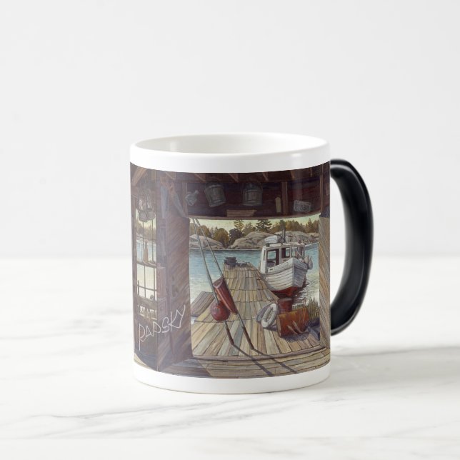"Turne Shed at Dawn" by Charlie Rapsky Magic Mug (Front Right)
