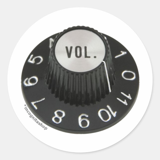 Turned up to 11 (No Text) Classic Round Sticker (Front)