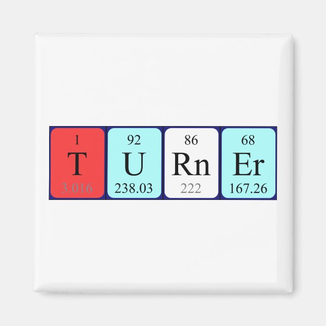 Turner periodic table name magnet (Front)