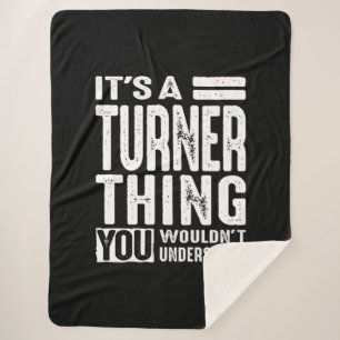 Turner Personalized Name Birthday Sherpa Blanket