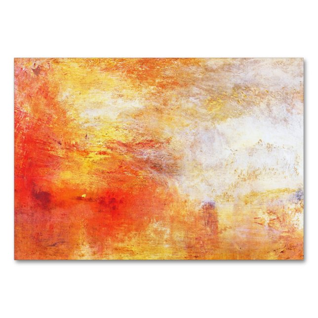 Turner Sun Setting Over A Lake Abstract Landscape Table Number (Front)
