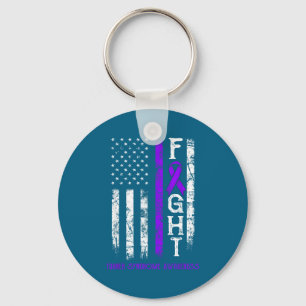 Turner syndrome warrior us flag keychain