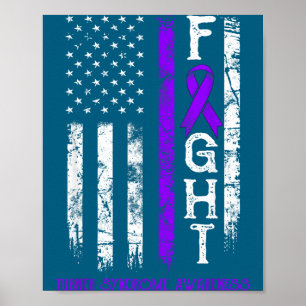 Turner syndrome warrior us flag poster